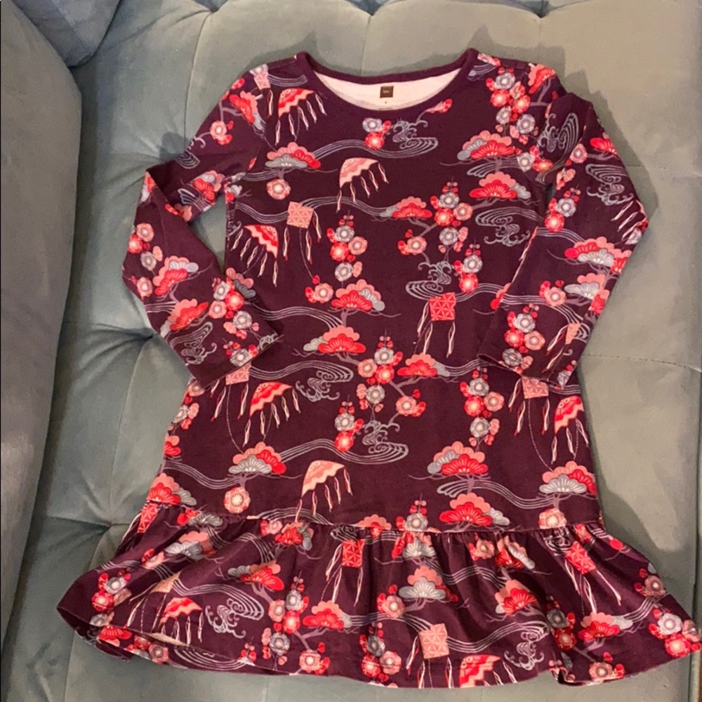 Tea Collection gorgeous girls dress size 6 ruffle